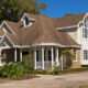 The exterior of a large home